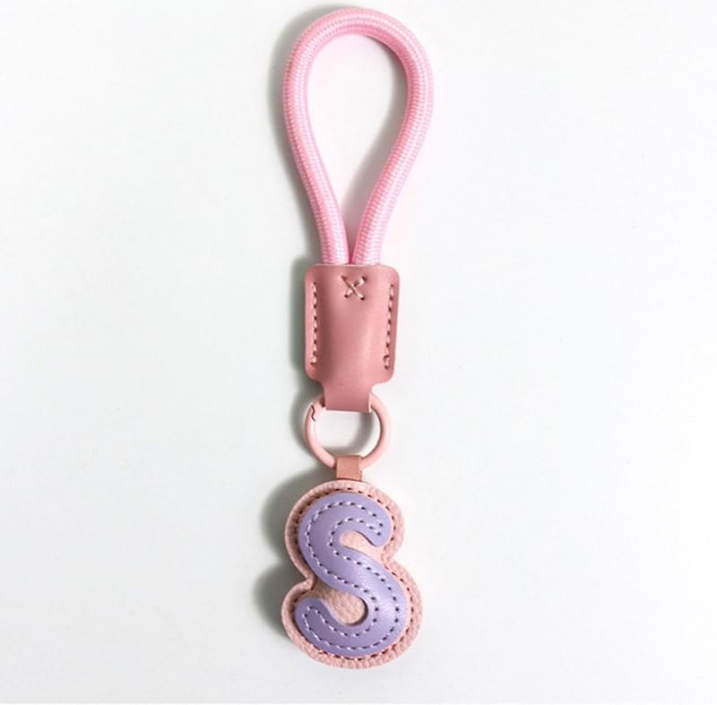 3D Bubble Initial Keychain, Pu Leather Pouch Bag Letter Charms for Handbags Bags Luggage Purse Cute Puffy Key Chain —