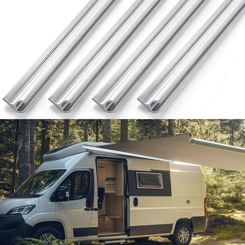 Zonon 8 Pcs Awning Rail C Channel 60cm Trim Strips, C-Channel — rv awning rain gutter for awning rain gutter