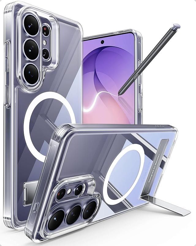 Maledan for Samsung Galaxy S26 Ultra Case with Built-in Phone Stand, Magnetic Shockproof Camera Protection Case for