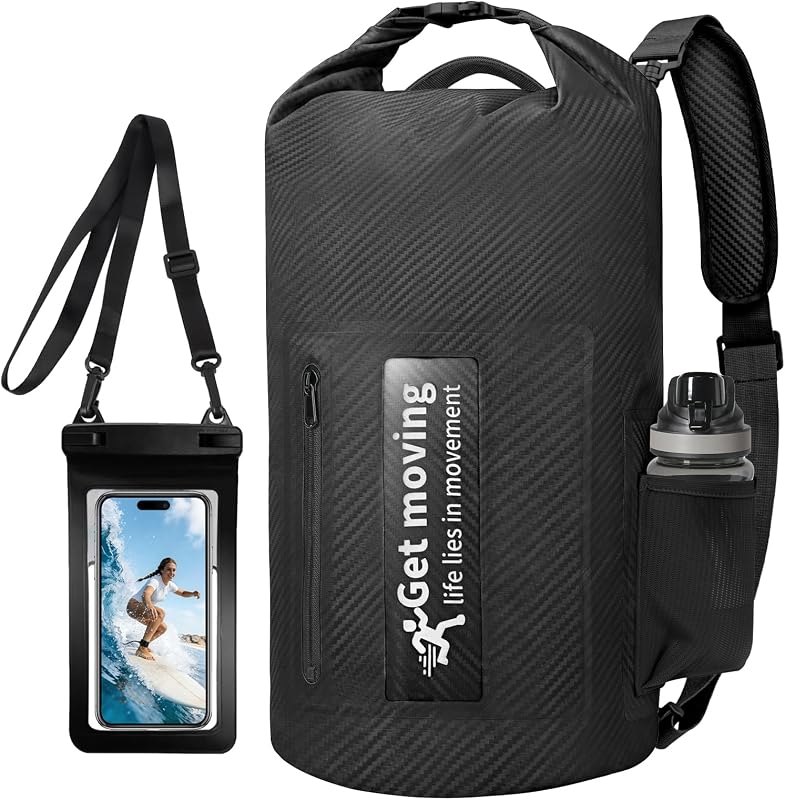BKNOOU Dry Bag Waterproof for Kayaking, Roll Top Backpack for Women Men — kayak deck bag for kayak deck bag