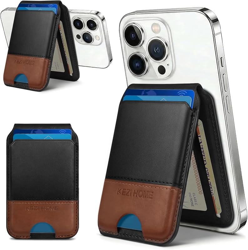 KEZiHOME for MagSafe Phone Wallet, Genuine Leather 6 Card Holder for iPhone — best phones magsafe wallet for phones