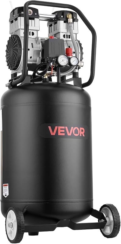 VEVOR 20-Gallon Air Compressor, 2HP 4.5 SCFM at 90PSI, Max 125PSI Pressure Oil-Free Air Compressor Tank, Portable on