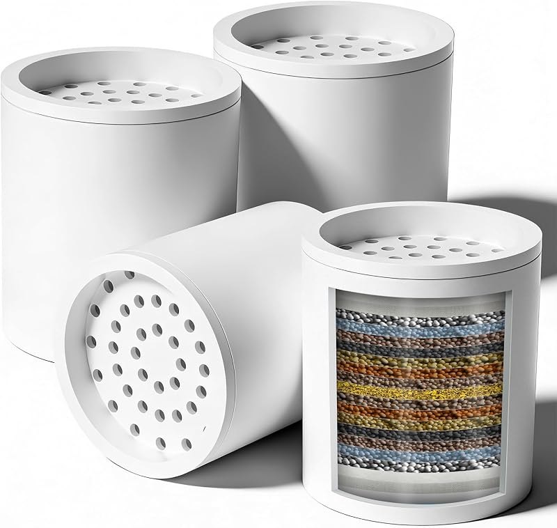 Hibbent 4 Pack 20 Stage Shower Filter Replacement Cartridge for Hard Water — shower head filter for shower head filter