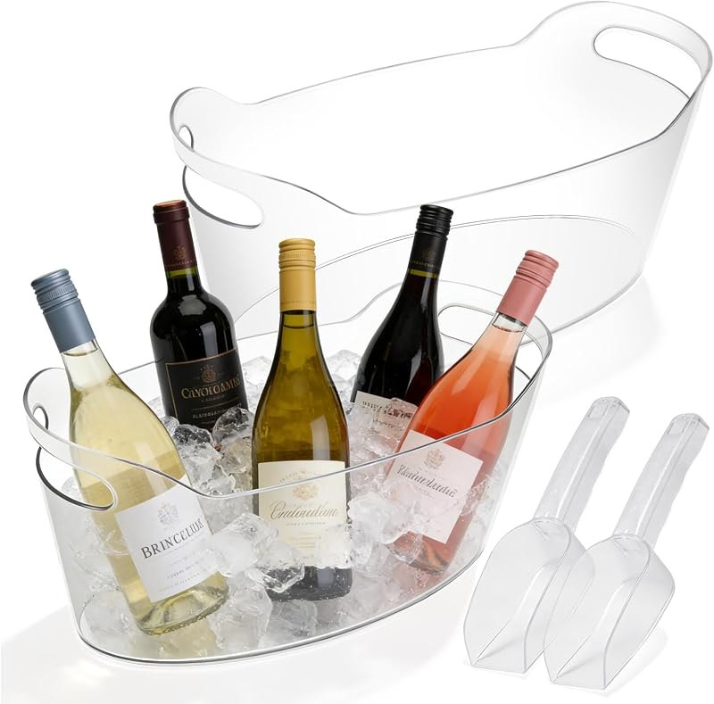 2 PCS Ice Buckets for Parties, Clear Acrylic Champagne Bucket — new years eve champagne bucket for new years eve