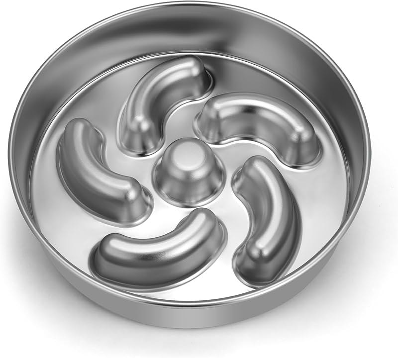 Slow Feeder Dog Bowl, 2 Cups Stainless Steel Heavy Duty Bowl Non-Slip Base — best pets slow feeder for pets slow feeder