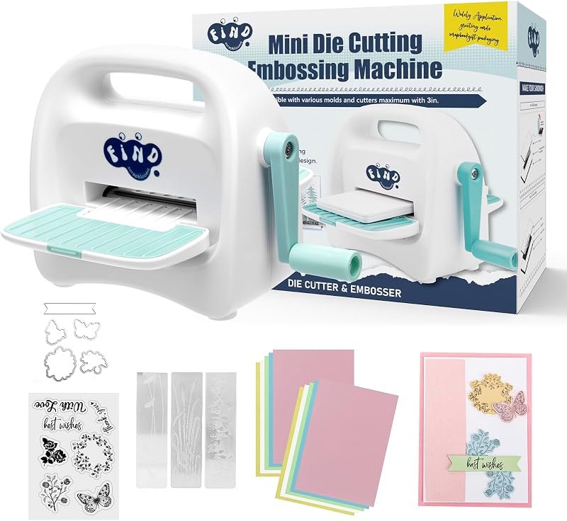 Portable Mini Die Cutting Machine,3 inch Opening,Manual Foldable Die Cut and Embossing Machine Including Accessories