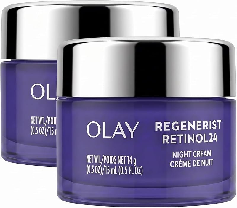 Olay Retinol 24 Face Moisturizer, Anti-Aging Night Cream for Women, Trial Size, Fragrance-Free, Non Greasy