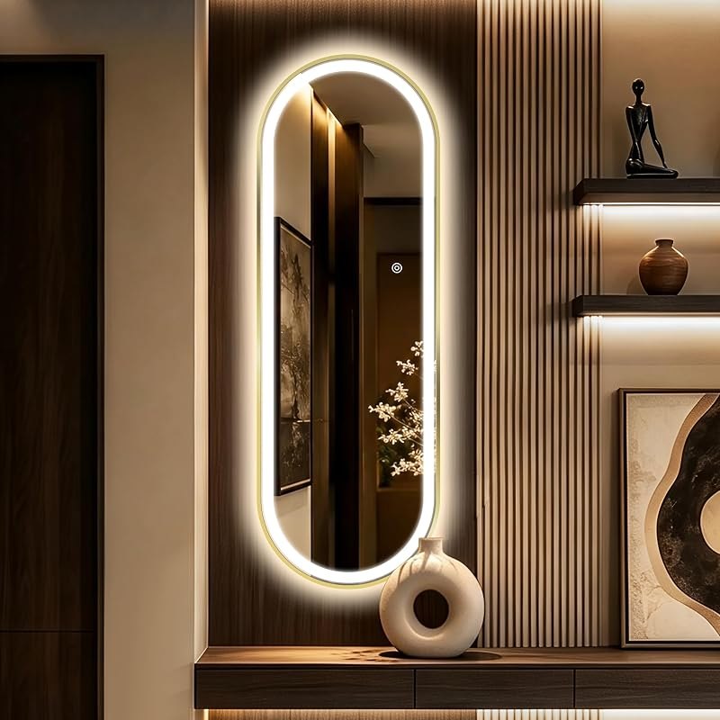 Oval LED Full Length Mirror with Light, Backlit and Frontlit Mirror