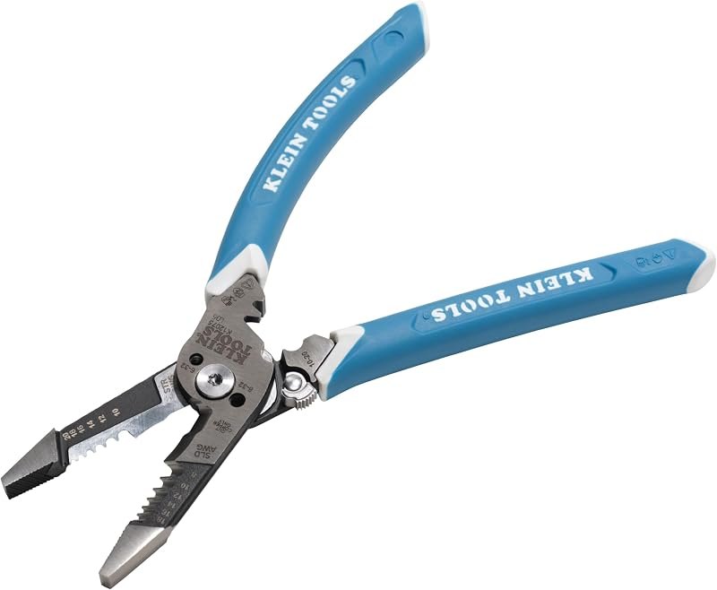 Klein Tools K12075 Heavy-Duty Wire Stripper, Slim-Forged Design, Self-Opening Wire Stripping Tool, Electrical Pliers