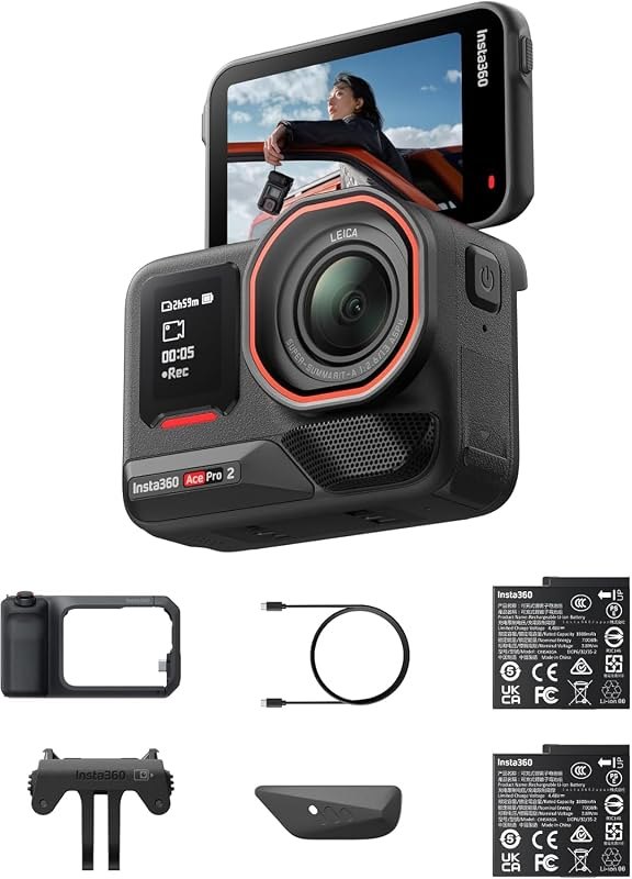 Insta360 Ace Pro 2 Dual Battery Xplorer Pro Bundle with 512GB Card- 8K Waterproof Action Camera Co-Engineered with