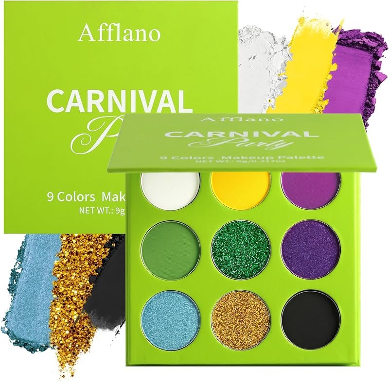 Purple Green Gold Eyeshadow Palette, Matte Shimmer Lavender Green Goth Smoky Eye Shadow Makeup Palette, Pigmented Long