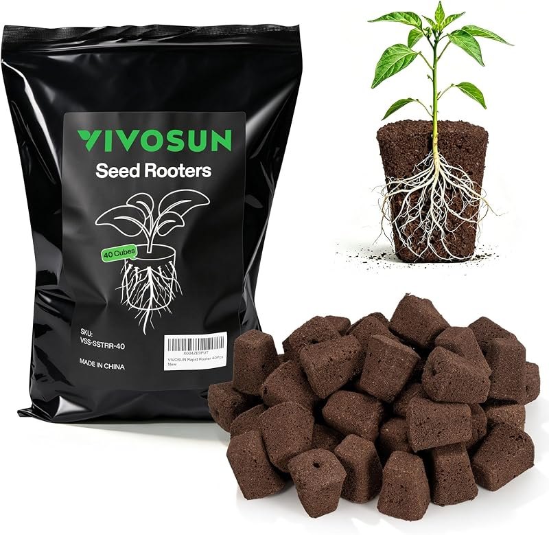 VIVOSUN Seed Rooter, Plant Starter Plugs, 40 Cubes — hydroponic root trainers for hydroponic root trainers