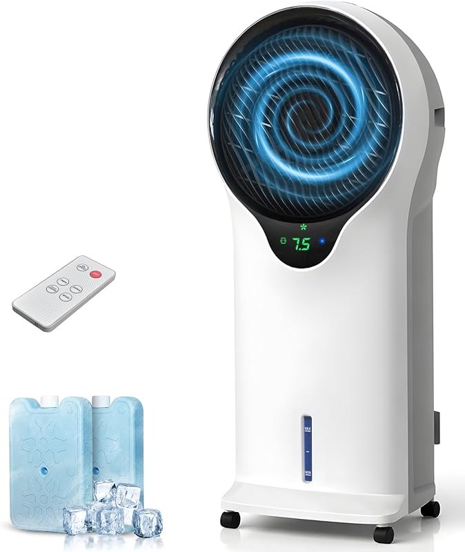 35" 3-in-1 Evaporative Air Cooler, Portable Swamp Cooler Air Conditioner with 3 Speeds & 3 Modes, 7.5H Timer, Remote
