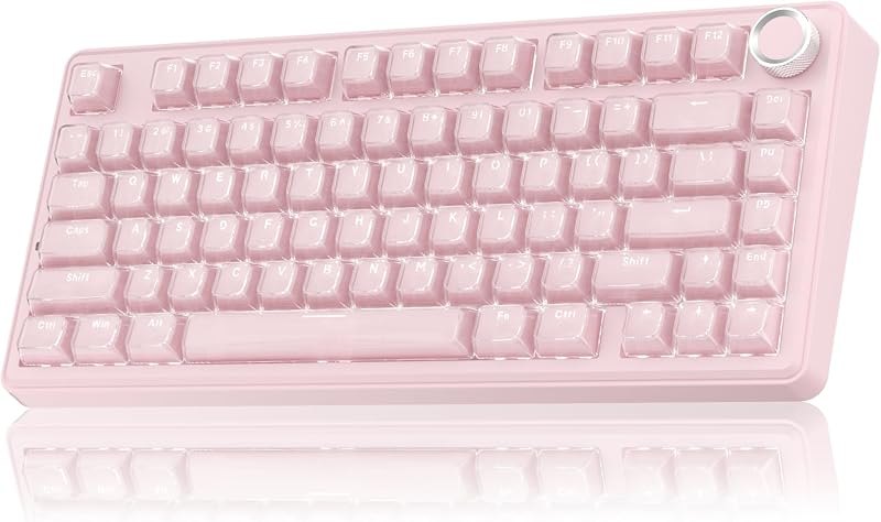 SOLAKAKA A75 Wireless Gaming Keyboard with Multifunction Knob, BT5.0/2.4GHz/USB-C, 75% Mechanical Keyboard