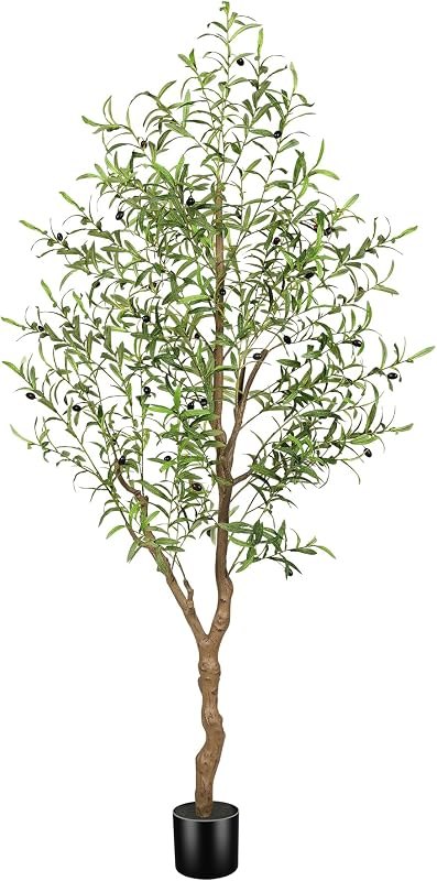 FEELEAD 6FT Faux Olive Tree with Natural Textured Trunk & Lifelike Leaves — artificial olive tree 6 feet for