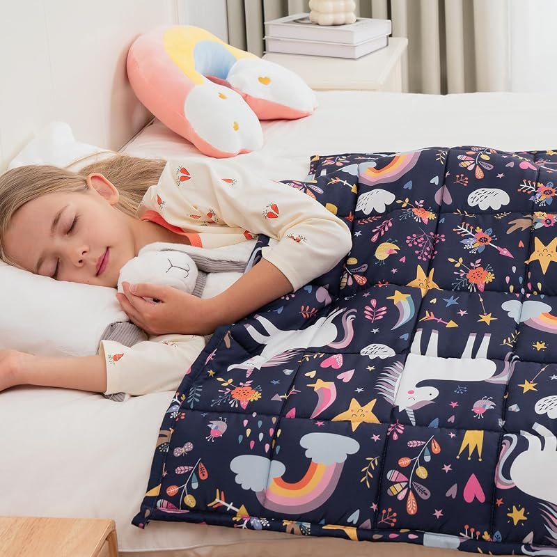 Mr. Sandman Weighted Blanket 3 lbs, Cooling Breathable Heavy Blanket for Sleep, Washable Glass Bead Weighted Throw