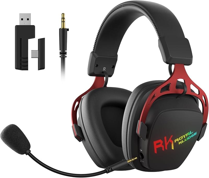 RK ROYAL KLUDGE HG103 Wireless Gaming Headset for PS5/4, Xbox, PC, Switch — wired gaming headset 3.5mm for wired
