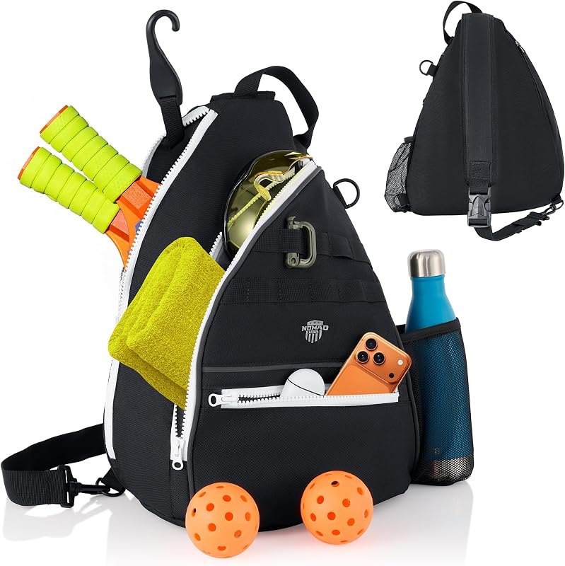 Nomad USA Pickleball Bag for Men & Women,10L Sports Bag Pickleball Backpack w/Fence Hook, Safety Pockets, 3