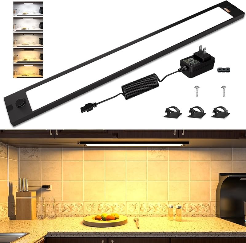 WOBANE 24 inch Under Cabinet Lighting, Dimmable Counter Lights for Kitchen — under cabinet led lights for under