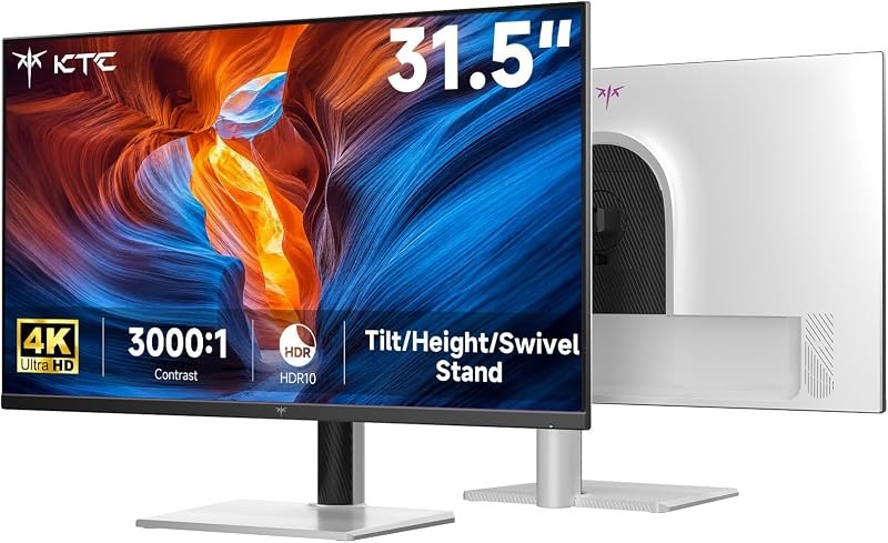 KTC 32 Inch 4K UHD White Computer Monitor, HDR VA Panel, H32U6 — 32 inch 4k monitor for inch monitor