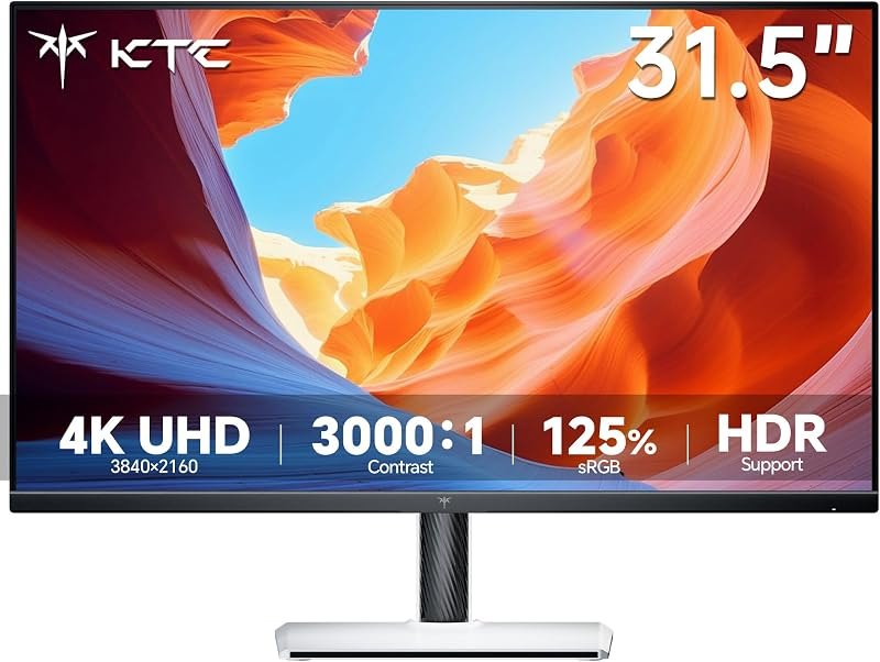 KTC 32 Inch 4K UHD Monitor, 3840 x 2160 Computer Monitor 60Hz, 3000:1 Contrast, HDR, 125% sRGB, HDMI Dispaly Port