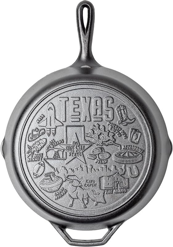 Lodge Pre-Seasoned Cast Iron Skillet, 12 Inches, Texas