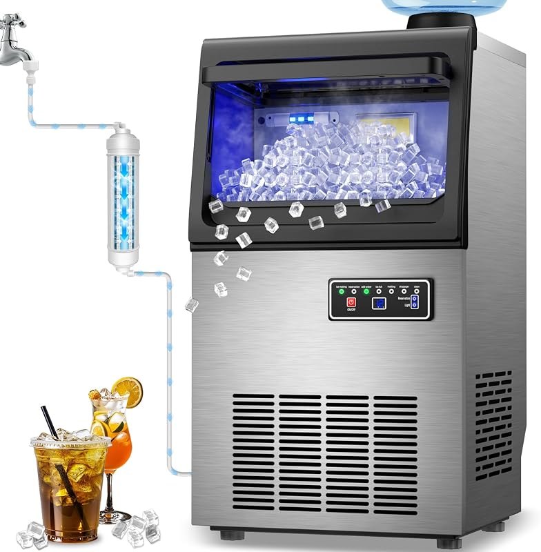 Commercial Nugget Ice Maker Machine, 70LBS/24H with 16LBS Storage Bin — under counter nugget ice maker for under