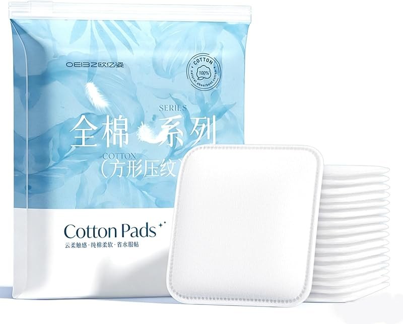 Square Cotton Pads 160 Counts Lager Size 100% Cotton Makeup Remove Pads Not to Shed or Fall Apart Face Cotton Pads