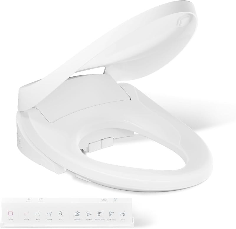38392-0 PureWash® E860 Elongated bidet toilet seat with remote control, White — Kohler bidet seat for kohler bidet seat