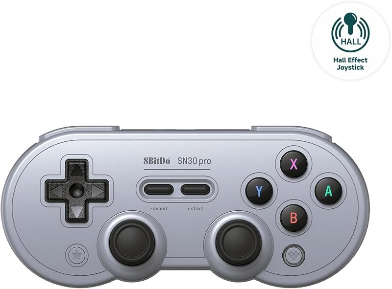 AKNES 8Bitdo SN30 Pro Wireless Bluetooth Controller, Hall Effect Joystick