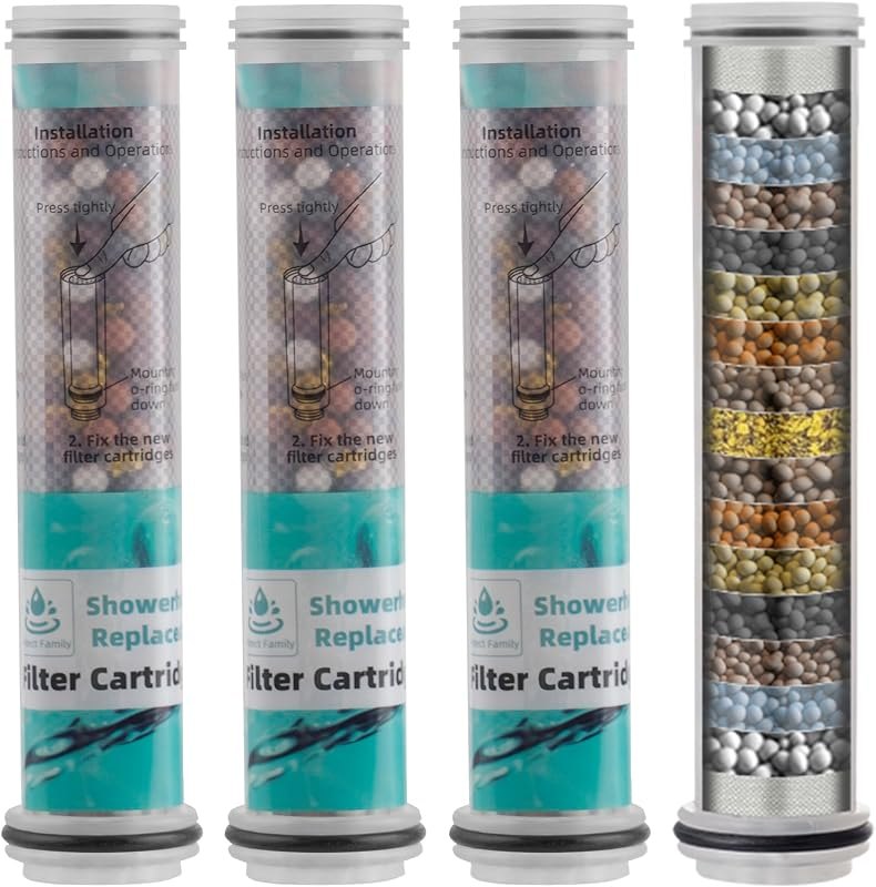Hibbent 4 Pack Replacement Shower Filters Fit Hibbent 10-Spray Shower Head — inline shower filter for inline shower