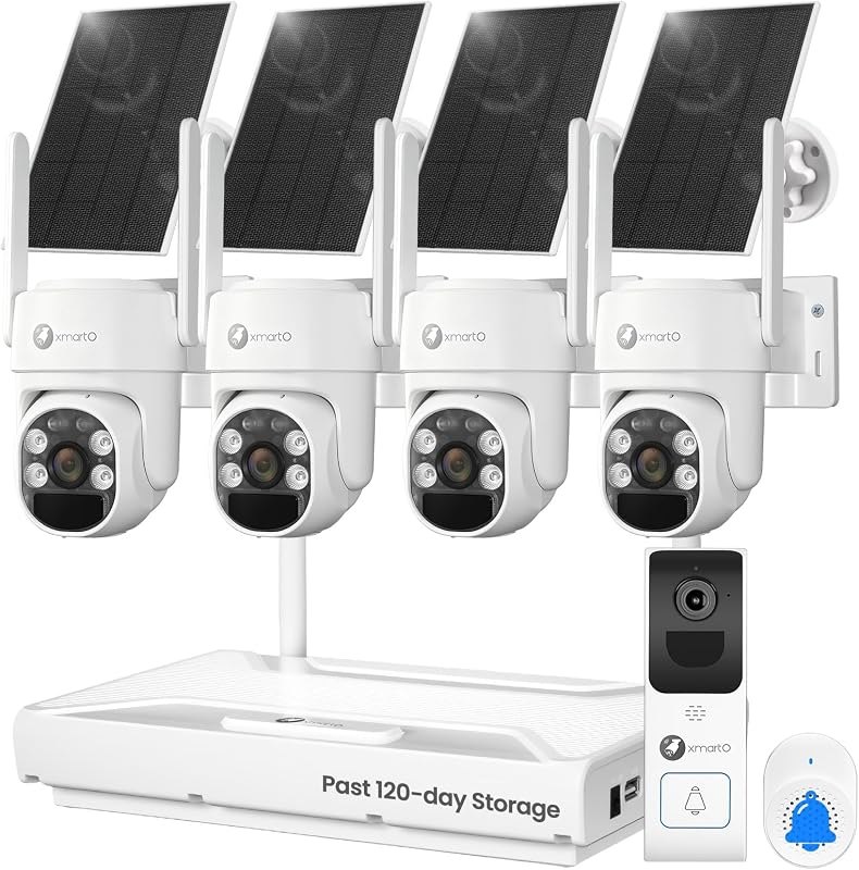 XMARTO Wireless Solar PTZ Security Camera System with Doorbell Camera — best wifi doorbell camera for wifi doorbell