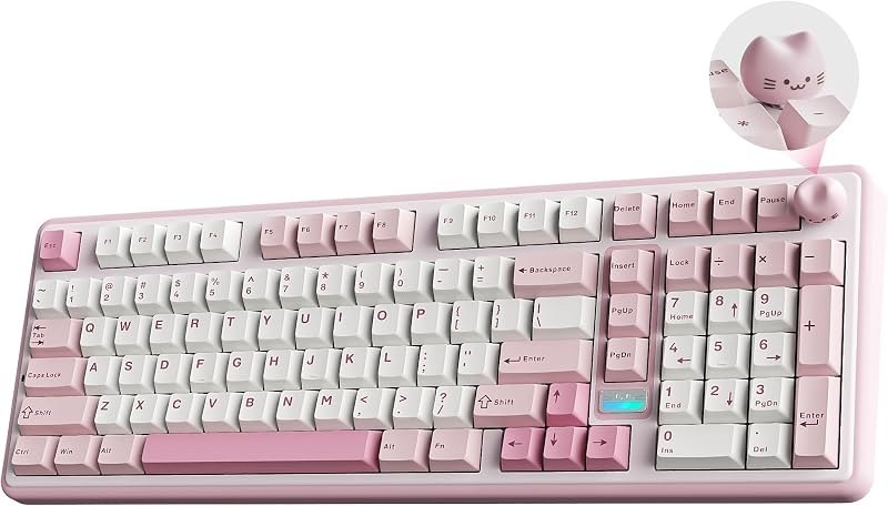 YUNZII B98 PRO 96% Wireless Mechanical Keyboard(Pink, Milk Switch) — custom mechanical keyboard for custom mechanical
