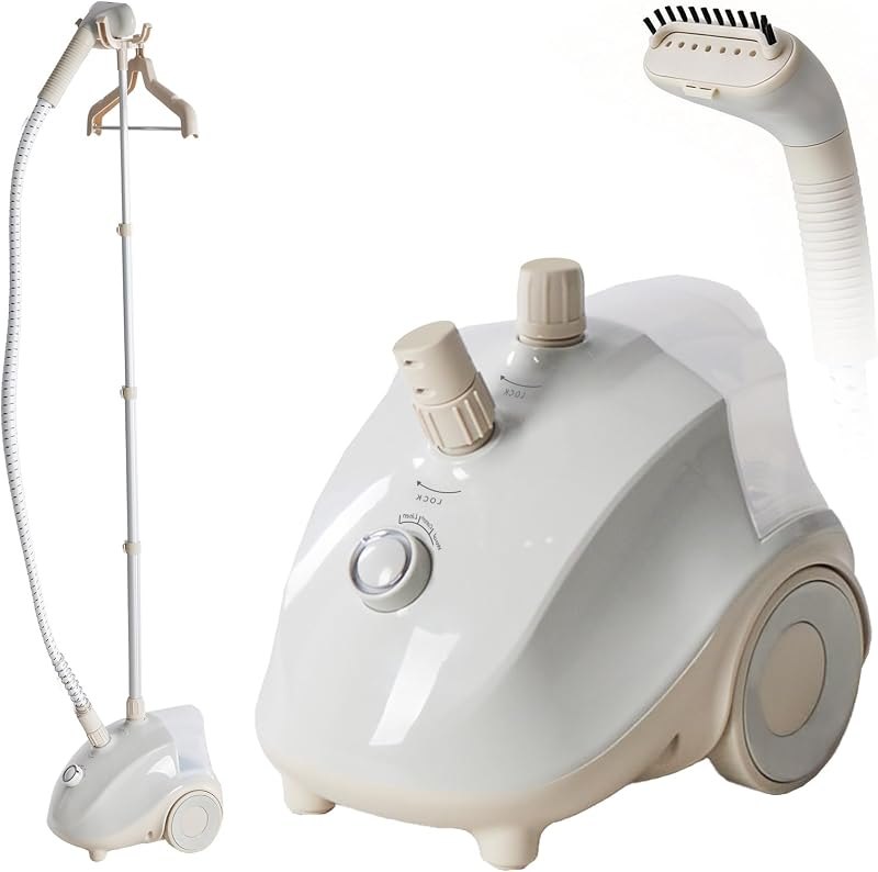 NEWBULIG Garment Steamer for Clothes Standing, 1500W Efficient Clothes Steamer Standing with Wheels, Professional 58OZ