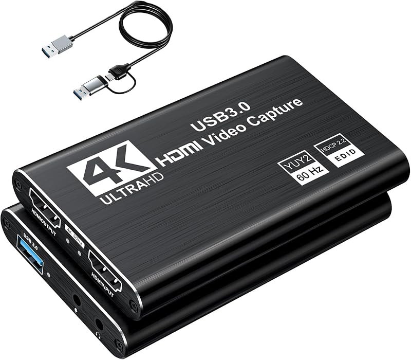USB3.0 Capture Card, Audio Video Capture Card with 4K 60HZ HDMI Loop-Out — 4k 60hz capture card for 60hz capture card