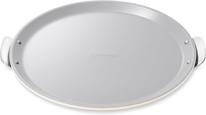 Caraway Pizza Pan, 15” Non-Stick Ceramic Baking Pan with Handles — baking Pizza Pan for baking pizza pan