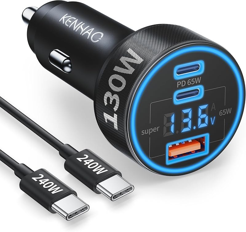 130W 3-Port Super Fast Type C Car Charger USB C for iPhone 18 17 16 Pro Max — car charger for samsung galaxy s24 charger