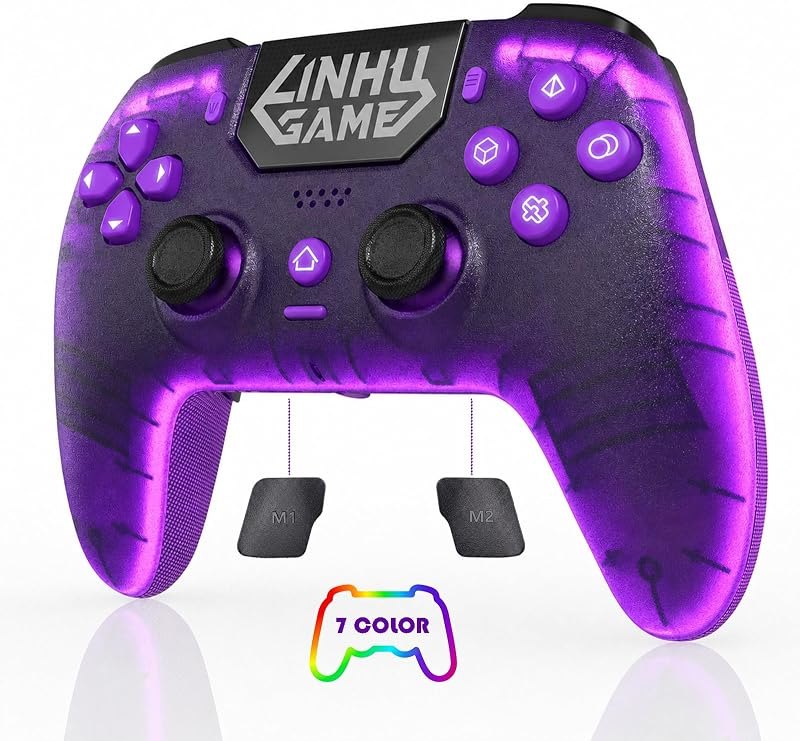linhugame Wireless Controller Compatible with PS5/Slim/Pro/PC Purple — playstation 5 controller for playstation