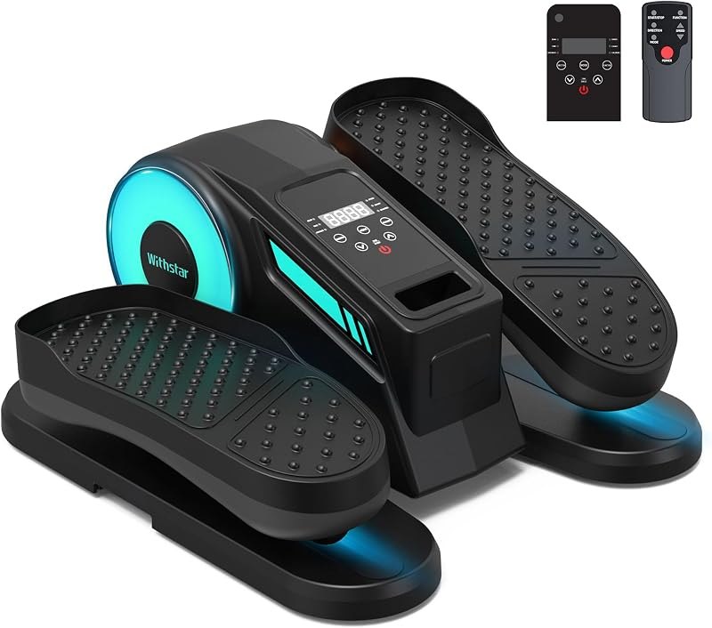 Under Desk Elliptical Machine - Electric Seated Pedal Exerciser, Motorized Leg Exerciser for Seniors Home Office, 12