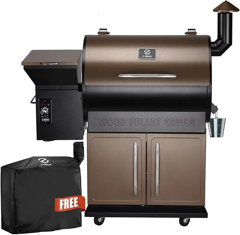 Z GRILLS 2026 Upgrade Wood Pellet Grill Smoker with PID Control, Built-in Storage Cabinet, Rain Cover, 700 sq. in