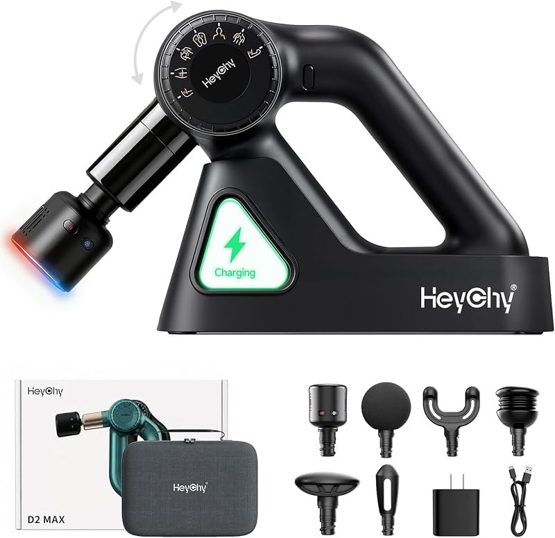 Massage Gun Deep Tissue Portable Muscle Massager Heat and Cold, Black — Percussion massage gun for percussion massage