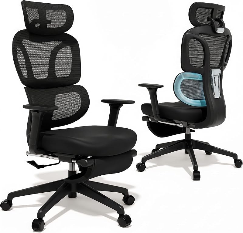 WELAX S3 Ergonomic Mesh Office Chair with Adjustable Headrest, Lumbar Support Reclining Girls Desk Chair Comfy with