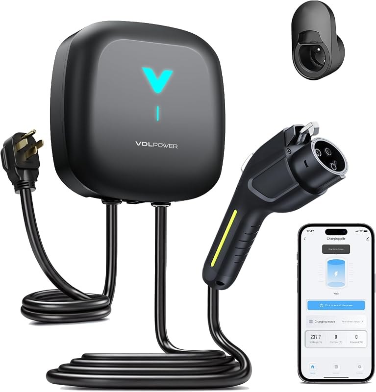 VDL Level 2 EV Charger 48A/11.5KW Wall EV Charger, Indoor/Outdoor Car Charging Station with NEMA 14-50 Plug, 24ft