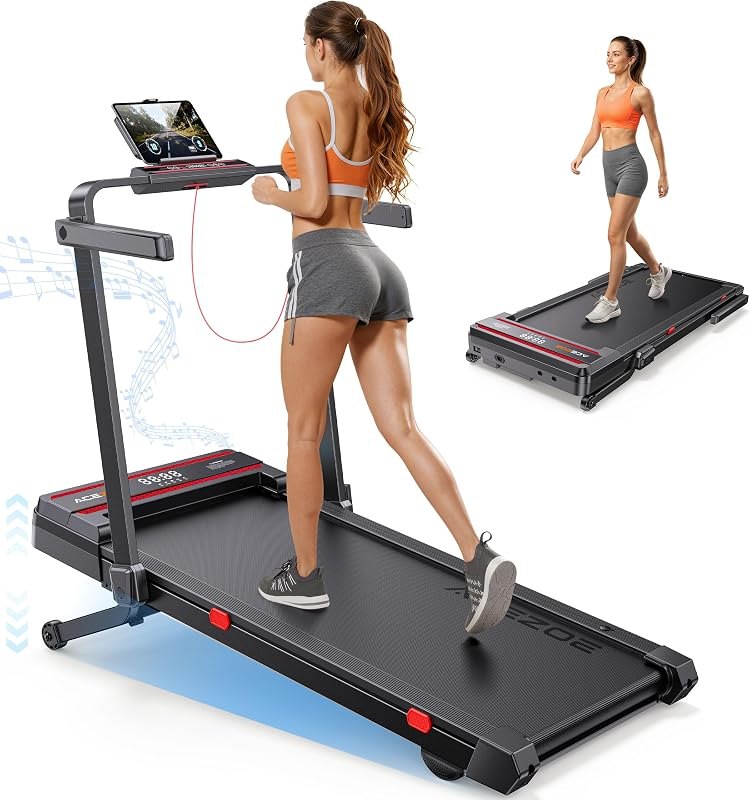 Foldable Walking Pad with 0-15% Auto Incline and Handle Bar, Under Desk Treadmill with 300LBS Weight Capacity, 3.0HP