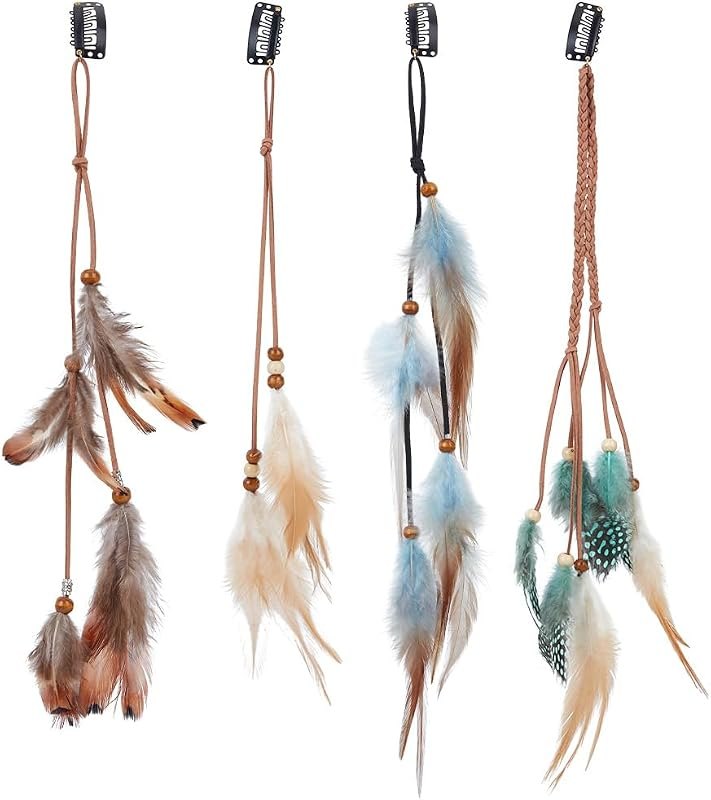 PH PandaHall 4pcs Women Feather Hair Clips 11.8" — Mockingjay Feather Hair Clip for mockingjay feather hair clip