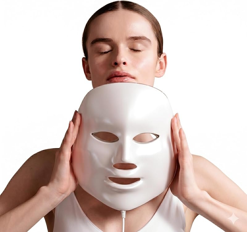 LED Light Therapy mask (Model FM-01),4 Colors led face mask Light Therapy,Portable Wireless red Light Therapy mask