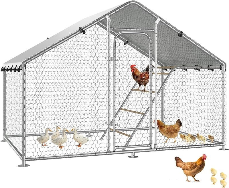 Large Chicken Run 10 x 4.9 x 6.4 FT Chicken Coop with Cover — chicken coop predator proof for chicken coop predator