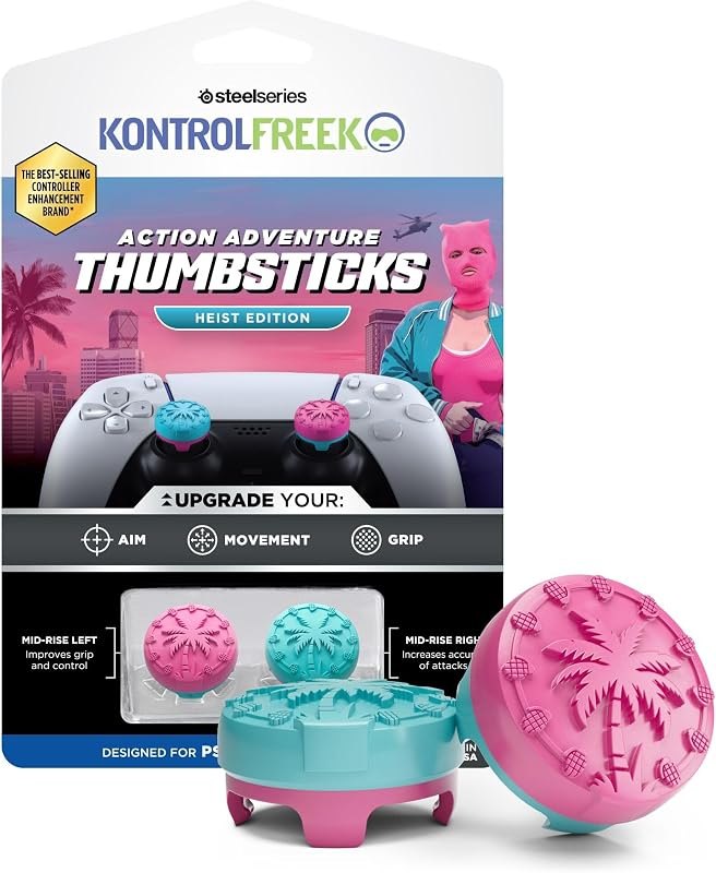 KontrolFreek Performance Thumbsticks - Heist Edition - For Playstation 5 (PS5) and Playstation 4 (PS4) Controller -