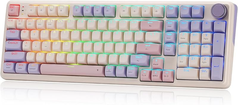Redragon K768 PRO Wireless 100-Key Gasket Gaming Keyboard, Knob + 8000mAh — Small Bluetooth Controller for small