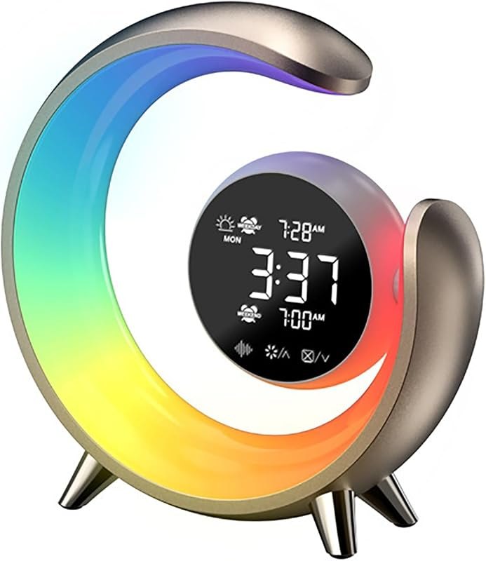 Sunrise Alarm Clock Wake Up Light, Dual Alarm Settings with Sunrise Simulation, Natural Sounds, Color Changing Night